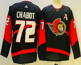 Men%27s Ottawa Senators #72 Thomas Chabot Black 2022 Reverse Retro Authentic Jersey->philadelphia flyers->NHL Jersey